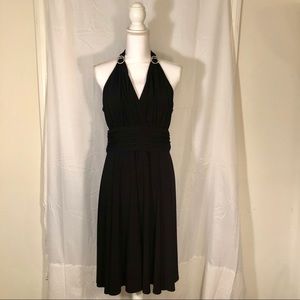 Evan-Picone black cocktail dress with silver bling